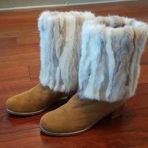 Stuart weitzman suede-fur boots